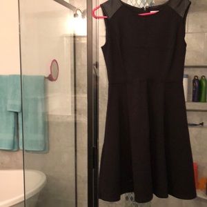 Black dress with leather and shoulders